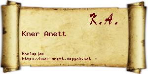 Kner Anett névjegykártya