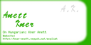 anett kner business card